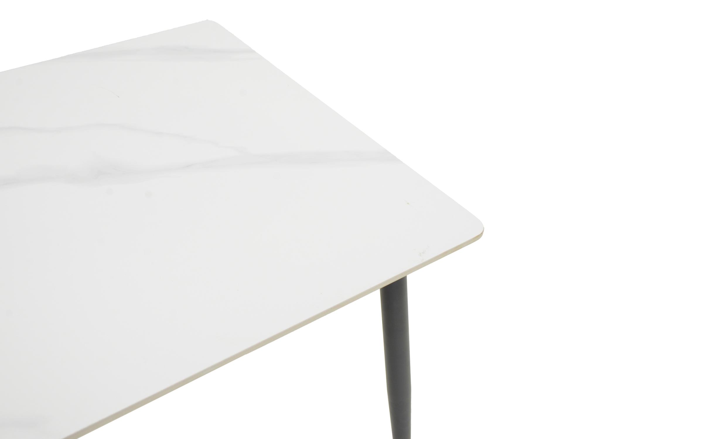 Masa dining Gustas 80, marmura alba + negru  3